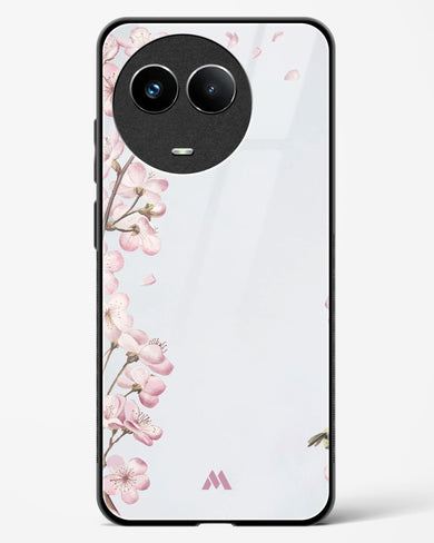 Pastel Flowers on Marble Glass Case Phone Cover (Realme)