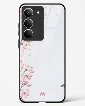 Pastel Flowers on Marble Glass Case Phone Cover (Realme)
