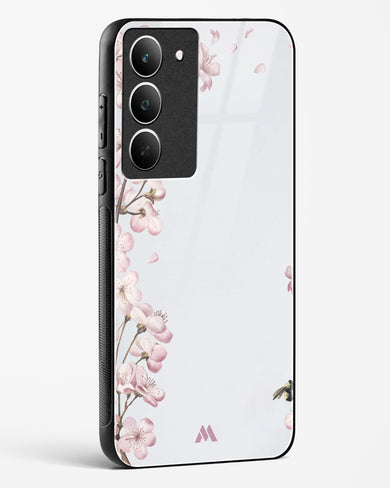 Pastel Flowers on Marble Glass Case Phone Cover (Realme)