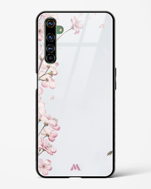 Pastel Flowers on Marble Glass Case Phone Cover (Realme)