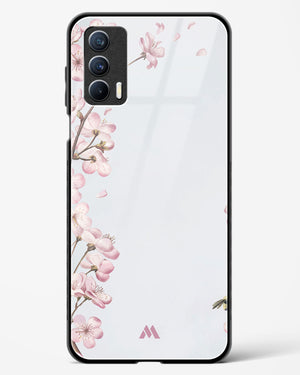 Pastel Flowers on Marble Glass Case Phone Cover-(Realme)