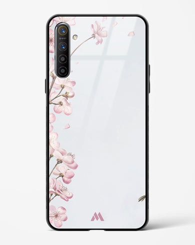 Pastel Flowers on Marble Glass Case Phone Cover (Realme)