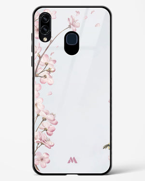 Pastel Flowers on Marble Glass Case Phone Cover-(Samsung)