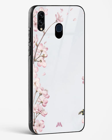 Pastel Flowers on Marble Glass Case Phone Cover-(Samsung)