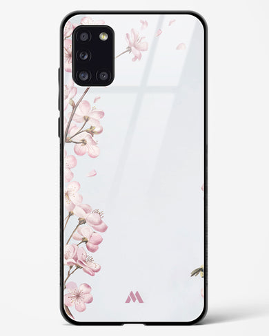 Pastel Flowers on Marble Glass Case Phone Cover-(Samsung)