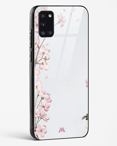 Pastel Flowers on Marble Glass Case Phone Cover-(Samsung)