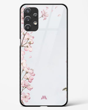 Pastel Flowers on Marble Glass Case Phone Cover-(Samsung)