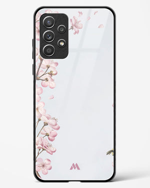 Pastel Flowers on Marble Glass Case Phone Cover-(Samsung)