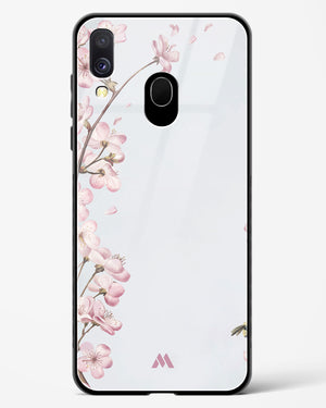 Pastel Flowers on Marble Glass Case Phone Cover-(Samsung)