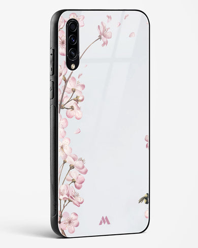 Pastel Flowers on Marble Glass Case Phone Cover-(Samsung)