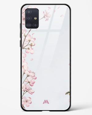 Pastel Flowers on Marble Glass Case Phone Cover-(Samsung)