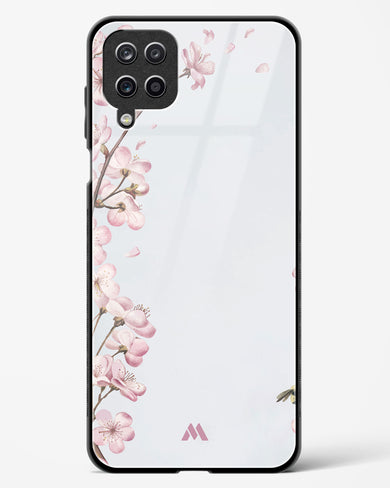 Pastel Flowers on Marble Glass Case Phone Cover-(Samsung)