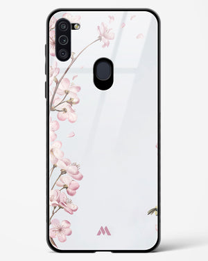 Pastel Flowers on Marble Glass Case Phone Cover-(Samsung)