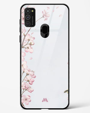 Pastel Flowers on Marble Glass Case Phone Cover-(Samsung)