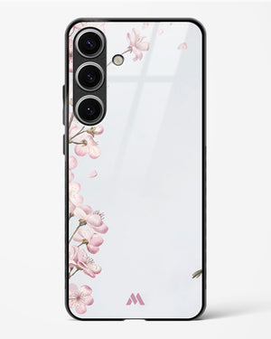 Pastel Flowers on Marble Glass Case Phone Cover-(Samsung)