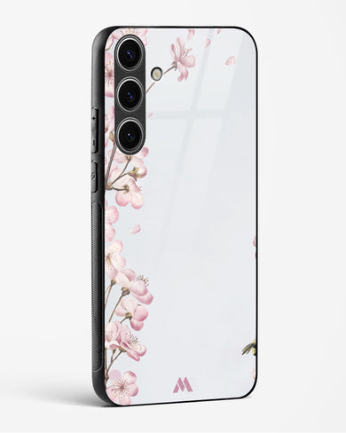 Pastel Flowers on Marble Glass Case Phone Cover-(Samsung)