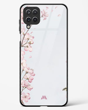 Pastel Flowers on Marble Glass Case Phone Cover-(Samsung)