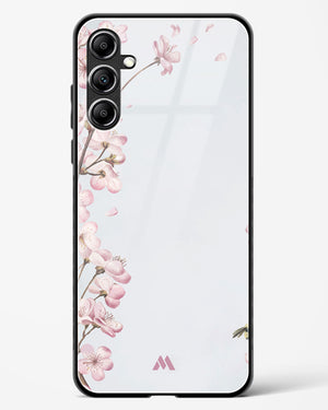 Pastel Flowers on Marble Glass Case Phone Cover-(Samsung)