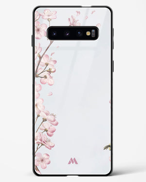 Pastel Flowers on Marble Glass Case Phone Cover-(Samsung)