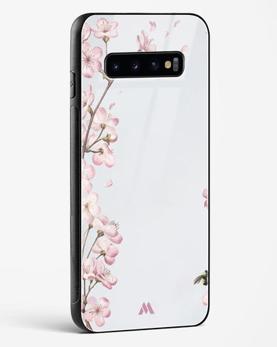 Pastel Flowers on Marble Glass Case Phone Cover (Samsung)