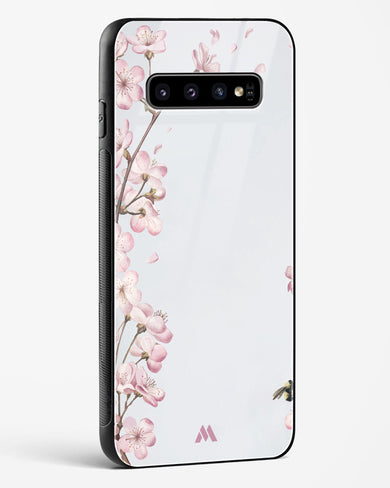 Pastel Flowers on Marble Glass Case Phone Cover (Samsung)