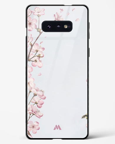 Pastel Flowers on Marble Glass Case Phone Cover (Samsung)