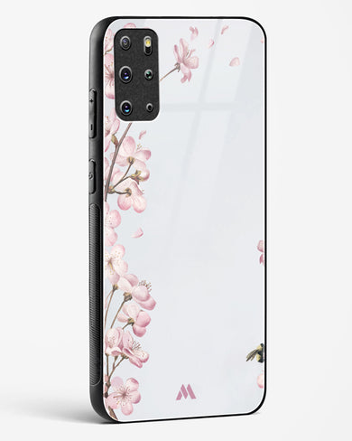 Pastel Flowers on Marble Glass Case Phone Cover-(Samsung)