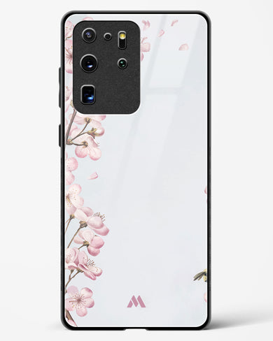 Pastel Flowers on Marble Glass Case Phone Cover (Samsung)