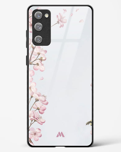 Pastel Flowers on Marble Glass Case Phone Cover-(Samsung)