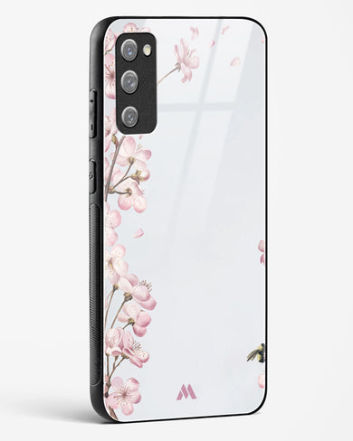 Pastel Flowers on Marble Glass Case Phone Cover-(Samsung)