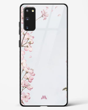 Pastel Flowers on Marble Glass Case Phone Cover-(Samsung)