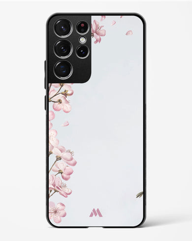 Pastel Flowers on Marble Glass Case Phone Cover (Samsung)
