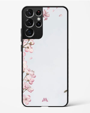 Pastel Flowers on Marble Glass Case Phone Cover-(Samsung)