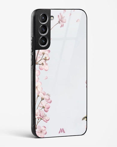 Pastel Flowers on Marble Glass Case Phone Cover-(Samsung)