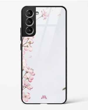 Pastel Flowers on Marble Glass Case Phone Cover-(Samsung)