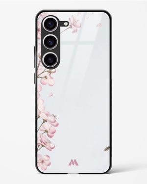 Pastel Flowers on Marble Glass Case Phone Cover-(Samsung)