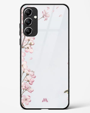 Pastel Flowers on Marble Glass Case Phone Cover-(Samsung)