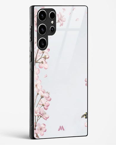 Pastel Flowers on Marble Glass Case Phone Cover (Samsung)