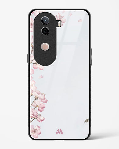 Pastel Flowers on Marble Glass Case Phone Cover (Vivo)