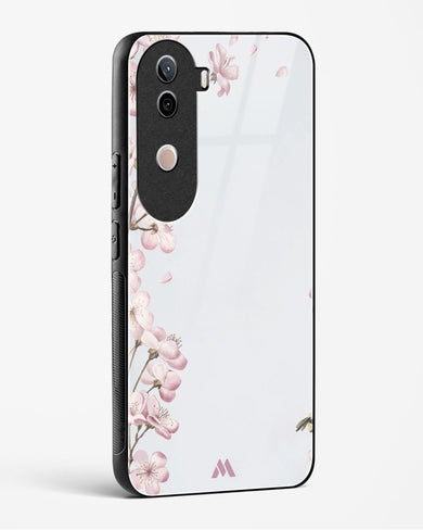 Pastel Flowers on Marble Glass Case Phone Cover (Vivo)
