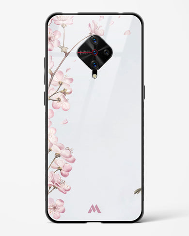 Pastel Flowers on Marble Glass Case Phone Cover-(Vivo)