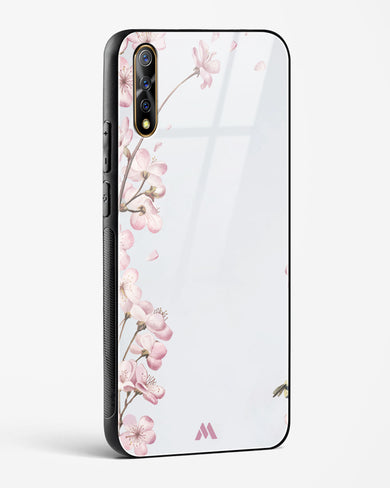 Pastel Flowers on Marble Glass Case Phone Cover (Vivo)