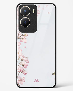 Pastel Flowers on Marble Glass Case Phone Cover (Vivo)