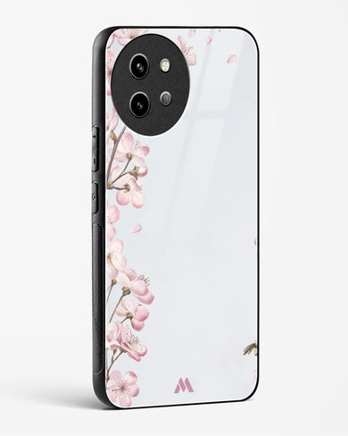 Pastel Flowers on Marble Glass Case Phone Cover (Vivo)