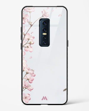 Pastel Flowers on Marble Glass Case Phone Cover (Vivo)