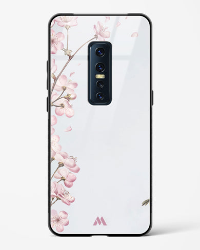 Pastel Flowers on Marble Glass Case Phone Cover (Vivo)