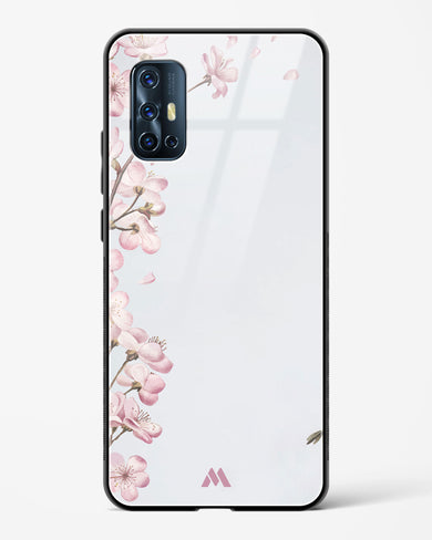 Pastel Flowers on Marble Glass Case Phone Cover (Vivo)