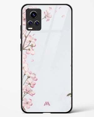 Pastel Flowers on Marble Glass Case Phone Cover-(Vivo)