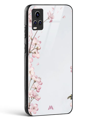 Pastel Flowers on Marble Glass Case Phone Cover-(Vivo)