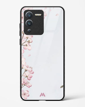 Pastel Flowers on Marble Glass Case Phone Cover (Vivo)